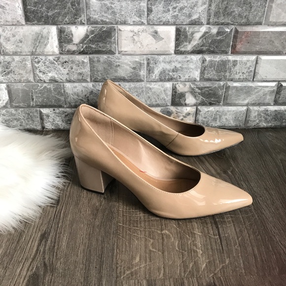 Clarks Shoes - Clarks Artisan nude pumps pointed toe block heel